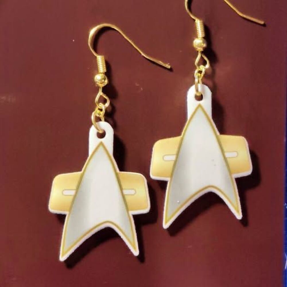 Star Trek Combadge Earrings-Clip-ons-Gold